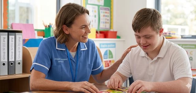 One-to-one learning disability support session in Sheffield