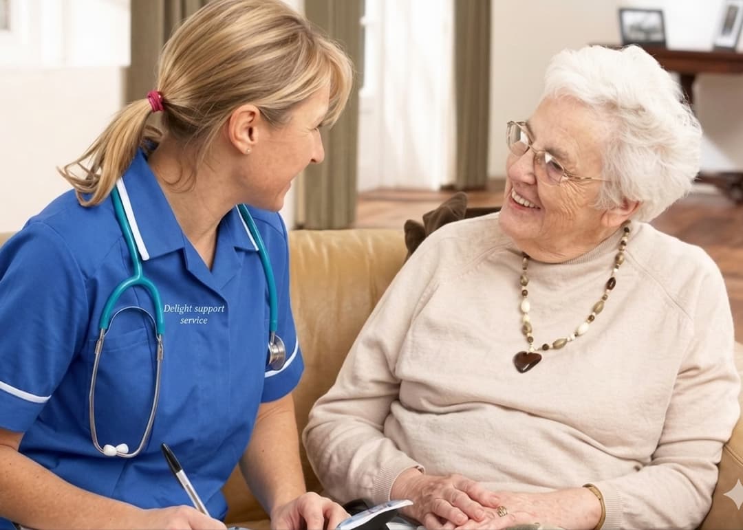 Live-in carer forming a trusted relationship with an elderly person in Sheffield