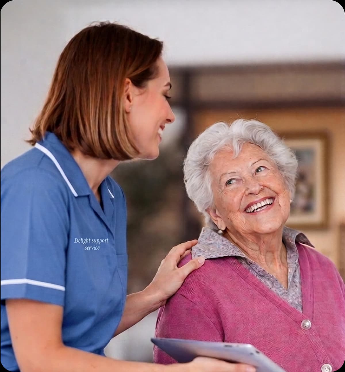 A Delight Support carer with a client in Sheffield